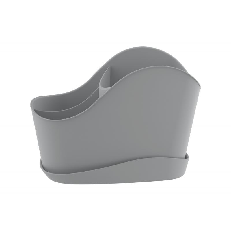 Сушилка для столовых приборов Teo 12.6x13.7x20.3 см пластик цвет серый