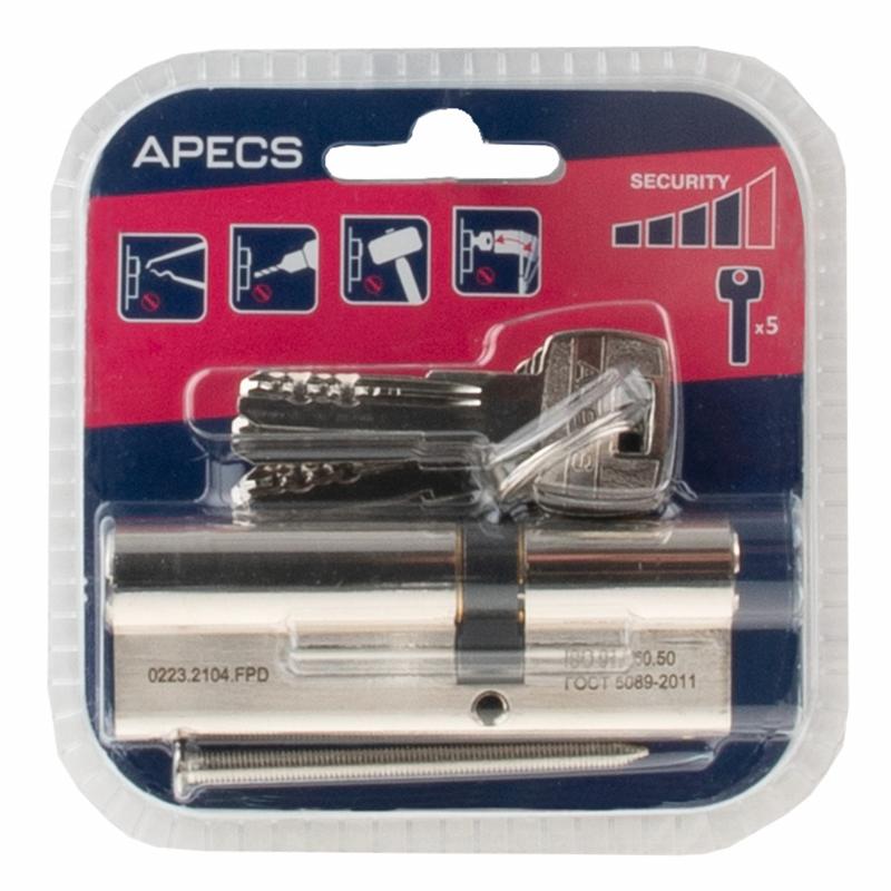 Цилиндровые механизмы Apecs Pro LM-90(35/55)-NI 90 мм, ключ/ключ, цвет никель