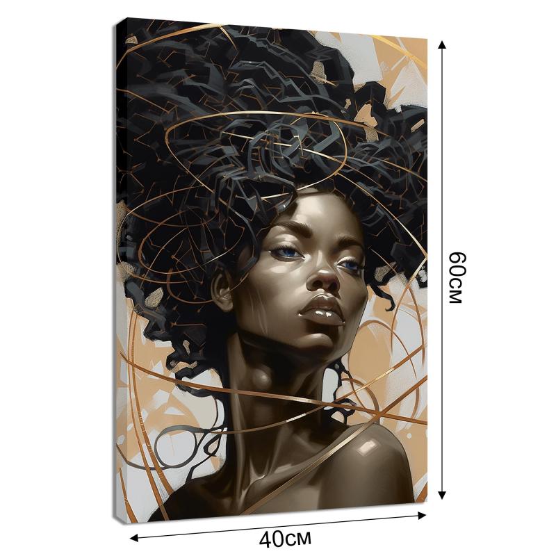 Картина кенепте Постер-лайн Африкалық әйел 2 40x60 см