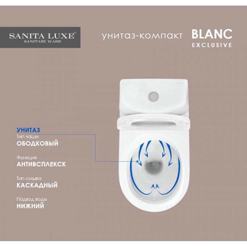 Унитаз-компакт Sanita Blanc универсальный выпуск двойной слив арматура Geberit