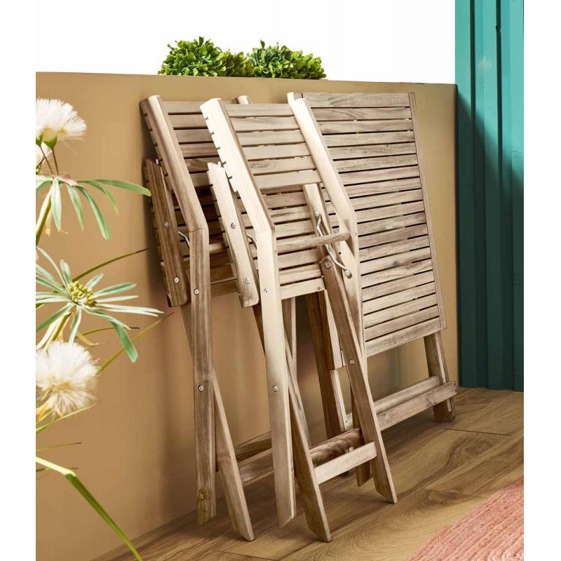 Набор садовой мебели Naterial Solis Origami складной акация: 2 стула