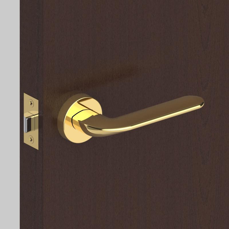 Ручка дверная на розетке EXCALIBUR URB4/HD GOLD-24, цвет золото