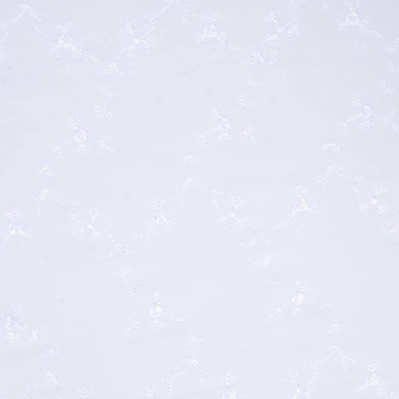 Тюль 1 п/м «Цветы», вышивка, вуаль, 280 см, цвет белый