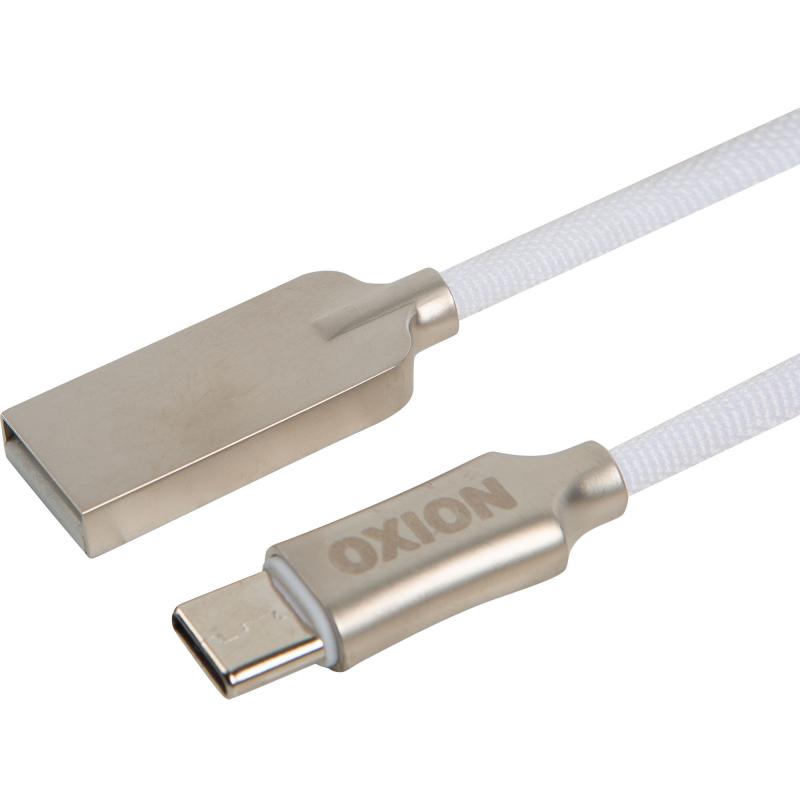 Кабель Oxion USB-Type-C 1 м түсі ақ