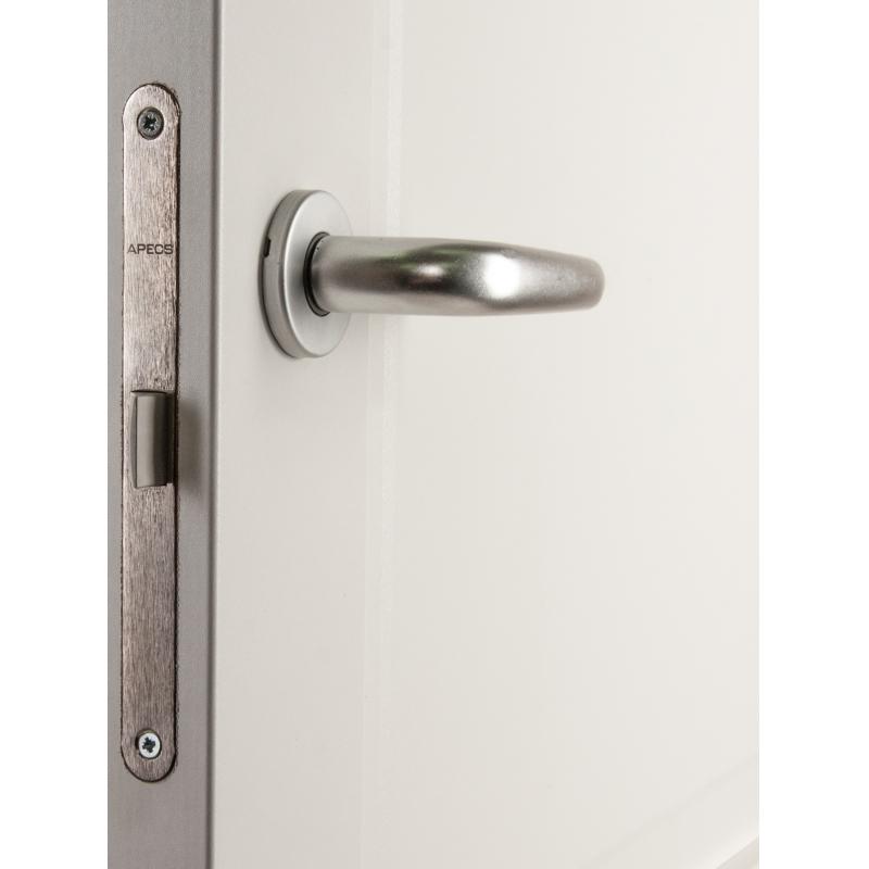 Дверь межкомнатная Адажио глухая Hardflex ламинация цвет белый 60х200 см (с замком и петлями)