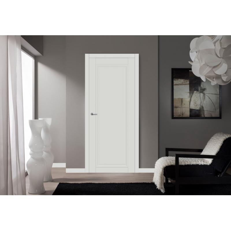 Дверь межкомнатная глухая Нобиле полипропилен ламинация цвет белый 90x200 см (с замком)