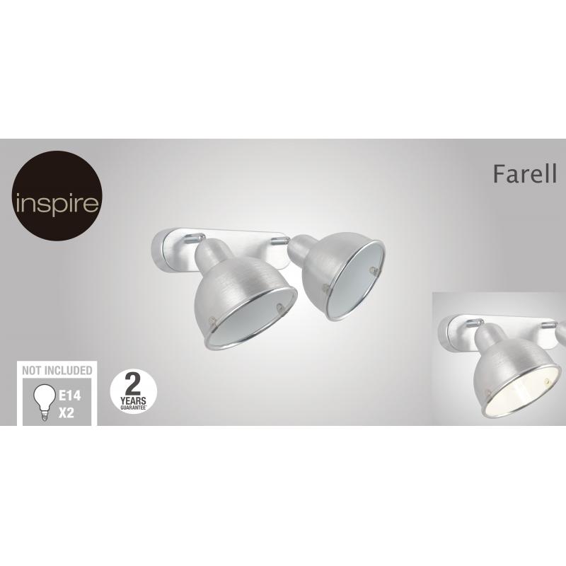 Спот поворотный Inspire Farell, 2 лампы, 1.5 м², цвет серый