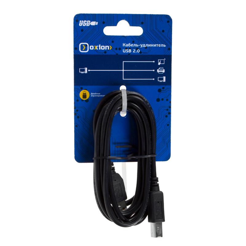 Кабель Oxion USB-mini USB 1.8 м түсі қара