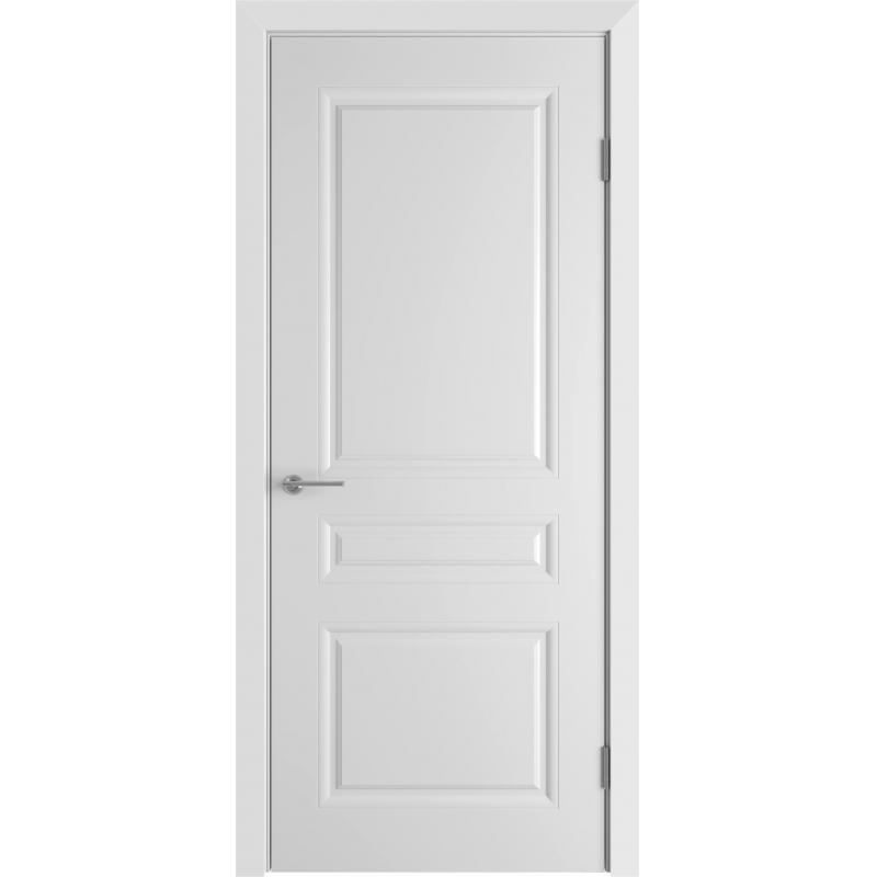 Дверь межкомнатная Стелла глухая эмаль цвет белый 80x200 см (с замком и петлями)