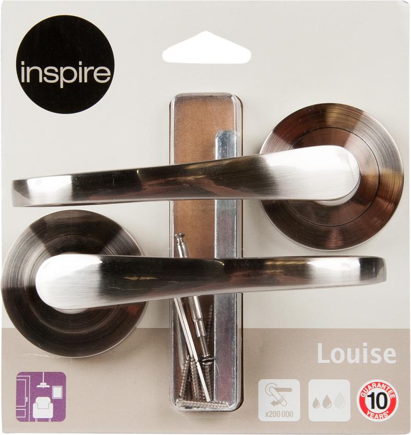 Дверные ручки Inspire Louise без запирания алюминий 121 мм цвет никель