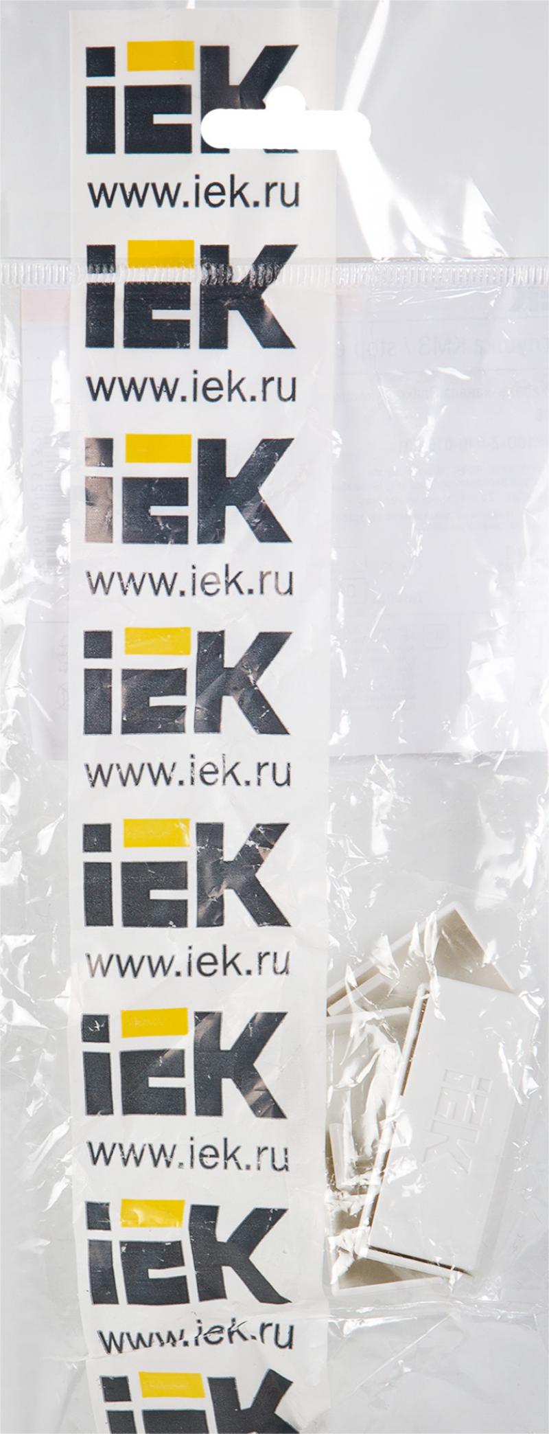 Заглушка для кабель-канала IEK КМЗ 40х16 мм цвет белый 4 шт.