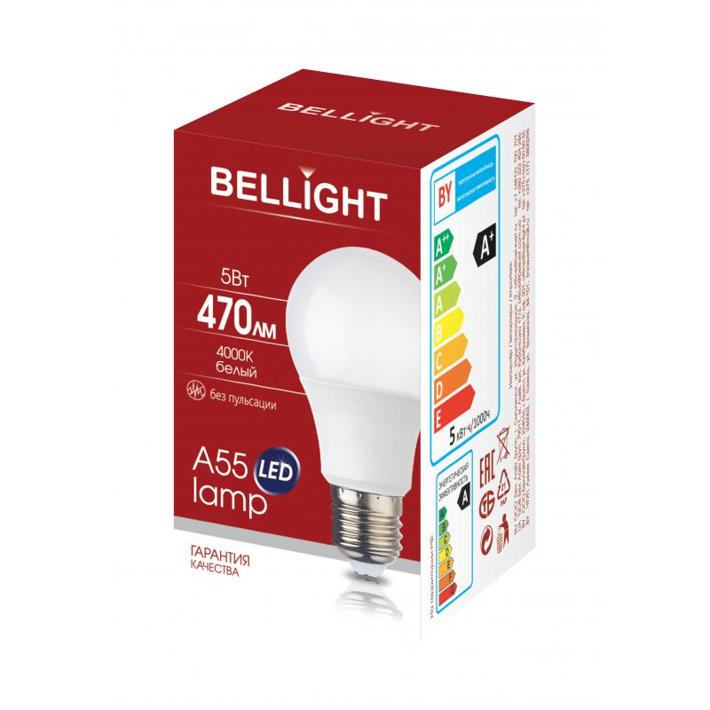Лампа светодиодная Bellight E27 220-240 В 5 Вт груша матовая 470 лм нейтральный белый свет