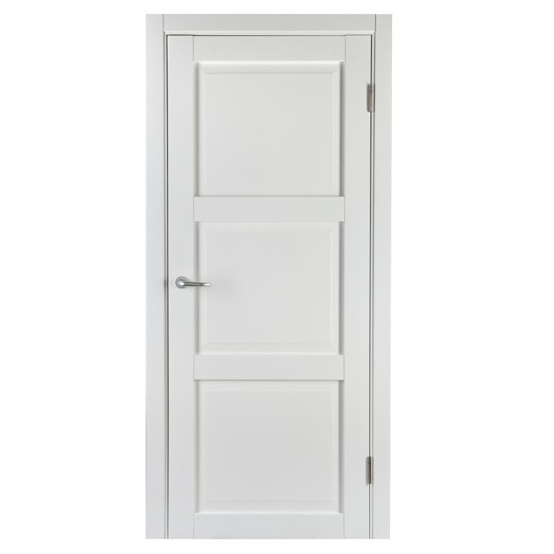 Дверь межкомнатная Адажио глухая Hardfleх ламинация цвет белый 90x200 см (с замком и петлями)