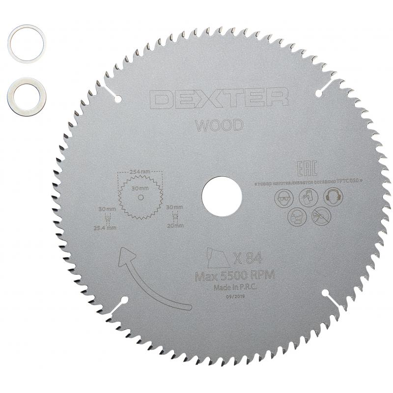 Ағаш аралайтын диск Dexter FD-E032543084T 84 Т 254x30x2 мм, сақина: 20 және 25.4
