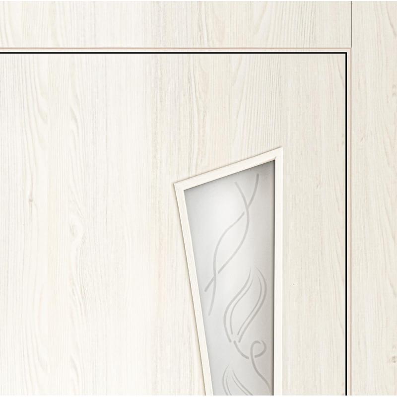 Дверь межкомнатная остекленная финиш-бумага ламинация цвет тернер белый Белеза 70х200 см
