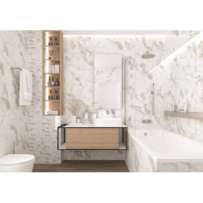 Декор настенный Нефрит-керамика Laurel 30x60 см глянцевый цвет белый