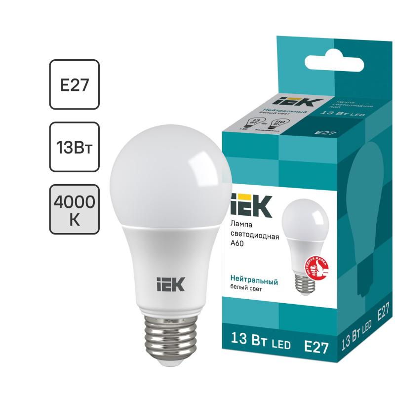 Лампа светодиодная IEK Шар E27 13 Вт 4000 К свет холодный белый