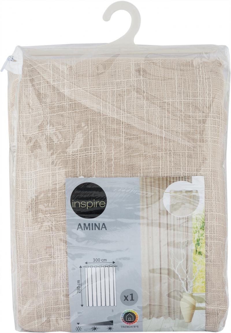 Тюль на ленте Amina Trench, 300х280 см, однотонный, цвет бежевый
