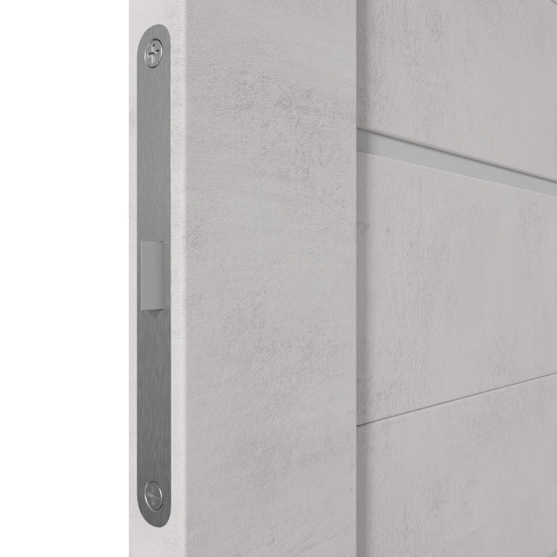 Дверь межкомнатная Альфа 5 остекленная ПВХ ламинация цвет лофт крем 70x200 см (с замком и петлями)