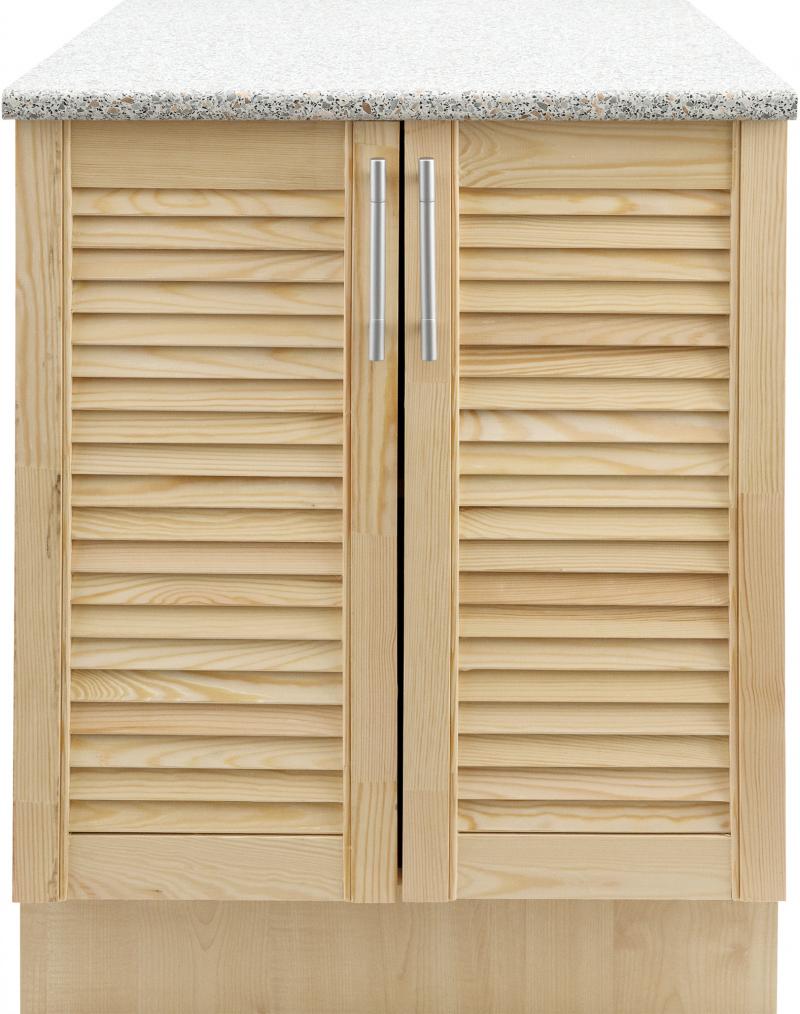 Шкаф напольный «Сосна жалюзи Мо» с фасадом 85х60 см, хвоя/ЛДСП, цвет cосна