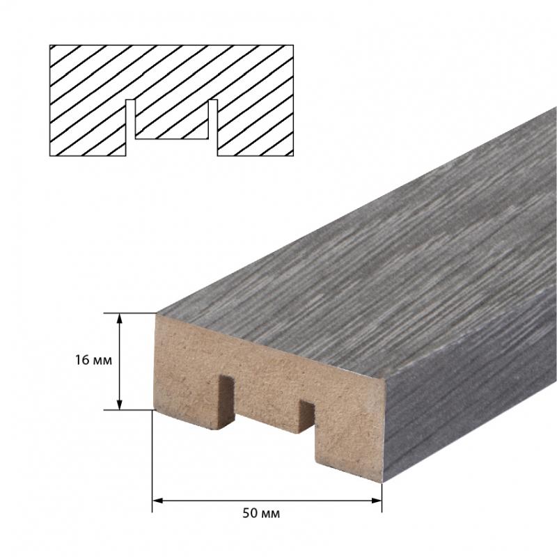 Рейка МДФ 16x50x2700 мм цвет дуб серый