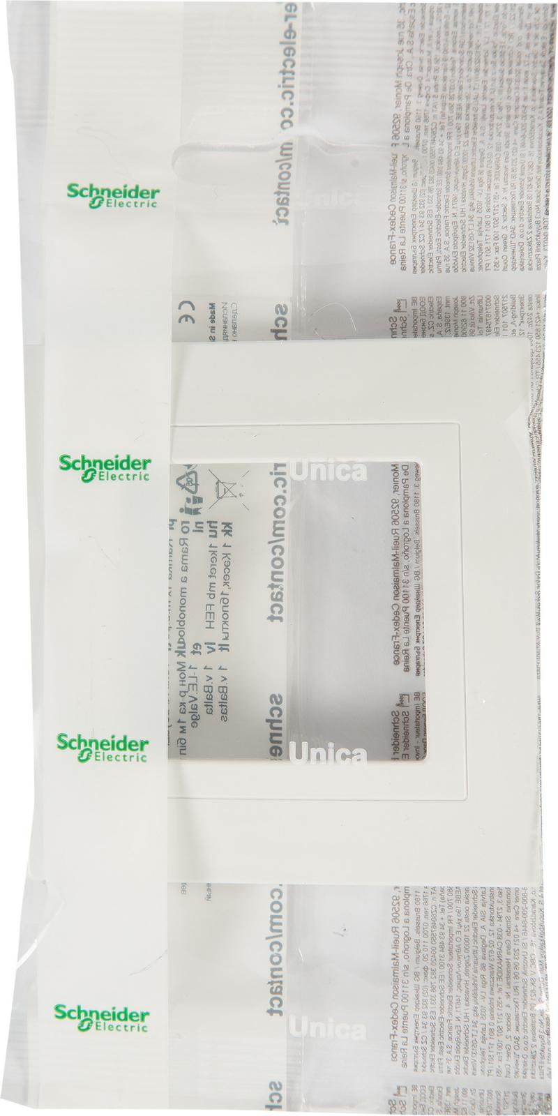 Рамка для розеток и выключателей Schneider Electric Unica 1 пост, цвет белый