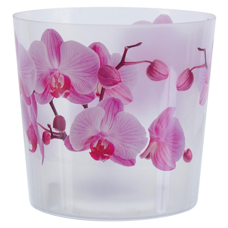 Кашпо орхидеяға арналған Idea Деко ø16 h15.5 см v2.4 л пластик ақ/қызғылт
