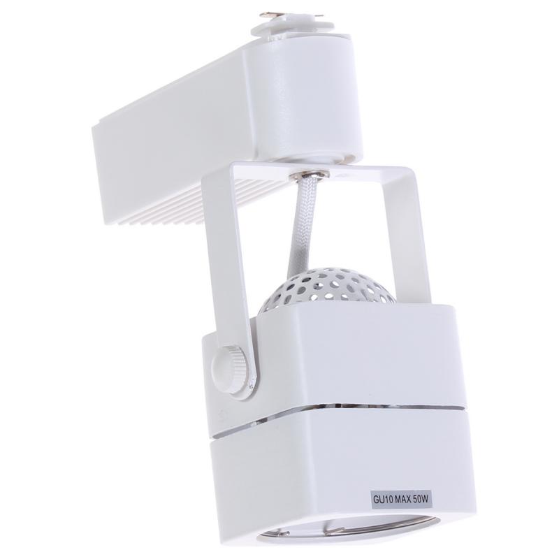 Трековый светильник со сменной лампой GU10 50 Вт 2 м² форма куб цвет белый