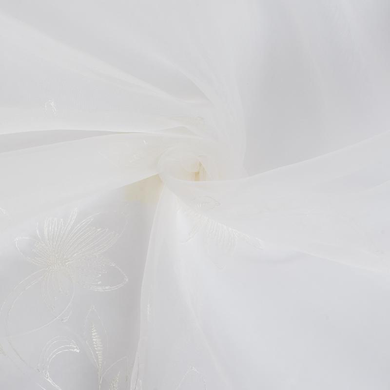 Тюль 1 п/м «Цветы», вышивка, 280 см, цвет молочный