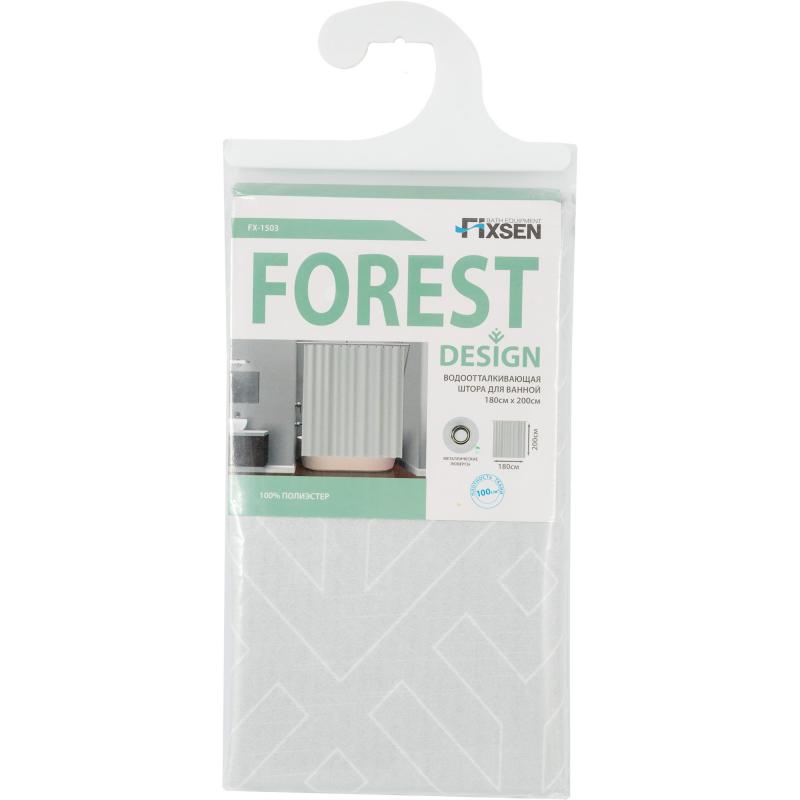 Штора для ванной Fixsen Forest 180x200 см полиэстер цвет серебряный