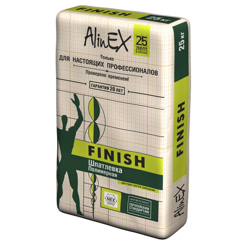 Шпатлевка полимерная финишная AlinEX Finish 25 кг