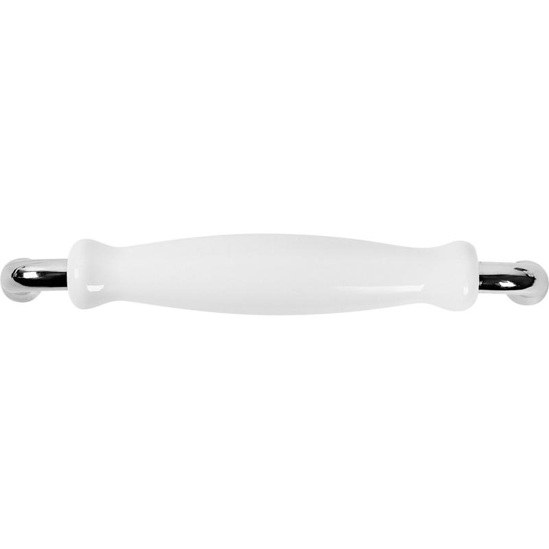 Ручка-скоба мебельная Inspire «Виви» 128 мм цвет хром/белый