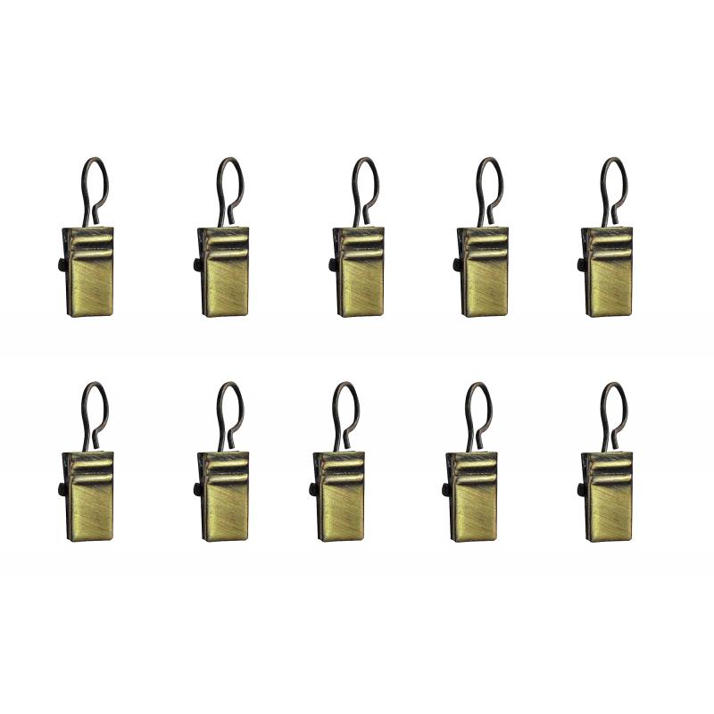 Ілгек-қысқыш сақинаға арналған Inspire ⌀ 20 мм пердеге арналған штангалы карниз үшін 3 см түсі антикалық алтын 10 дана