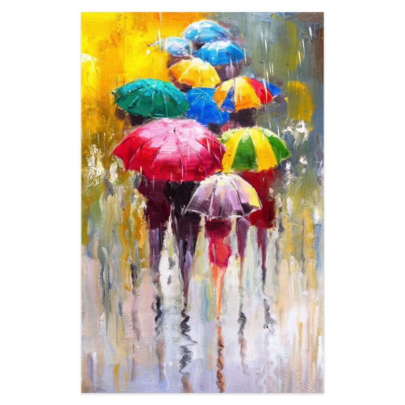 Картина на холсте "Зонты" 70x110 см