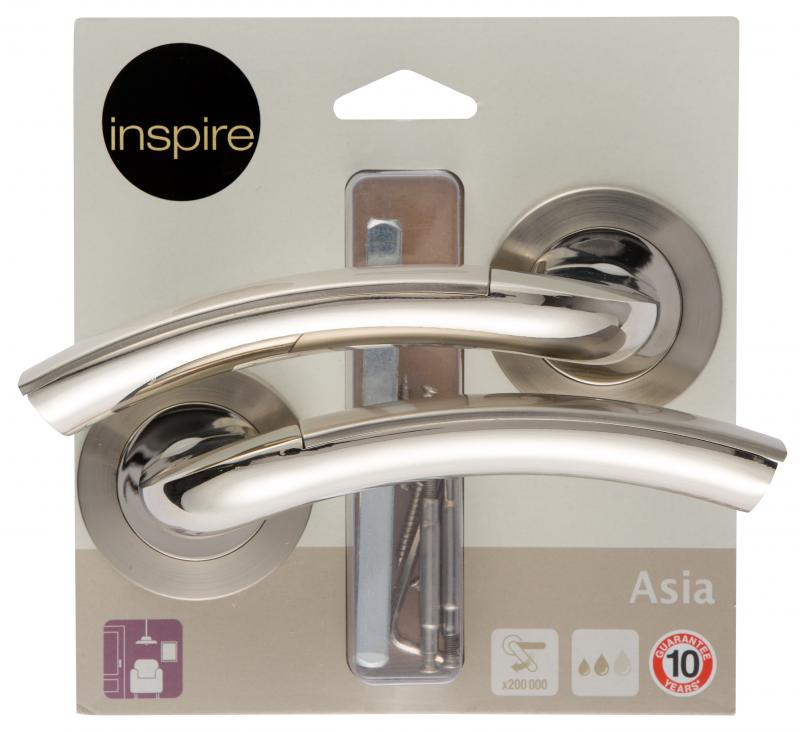 Дверные ручки Inspire Asia, без запирания, цвет никель