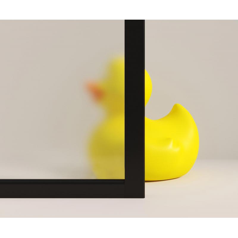 Душевой уголок Март Квадро Black квадратный 90x90 см черный профиль матовое стекло раздвижной