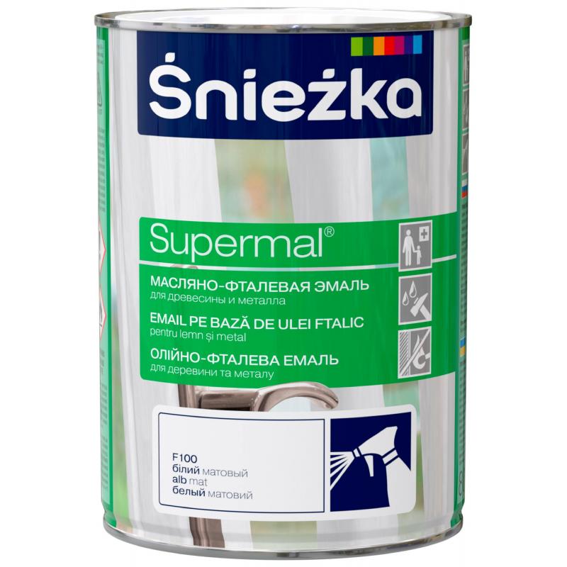 Эмаль Sniezka Supermal күңгірт түсі ақ 0.8 л