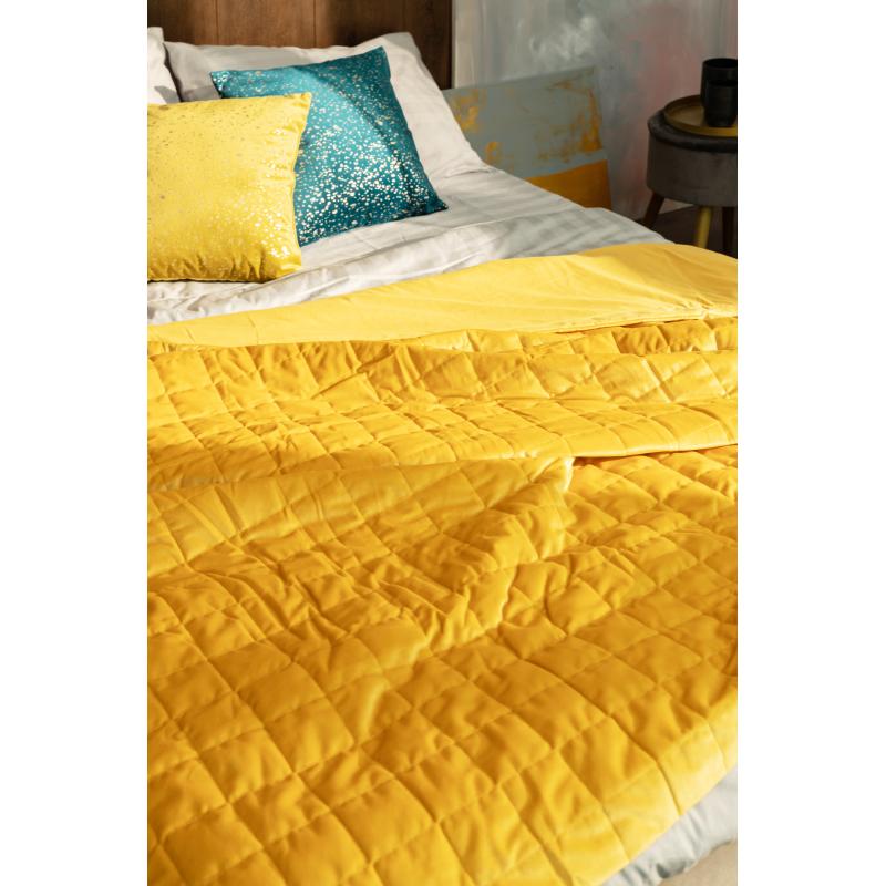 Покрывало Inspire Velvet Etna 220x240 см велюр цвет желтый