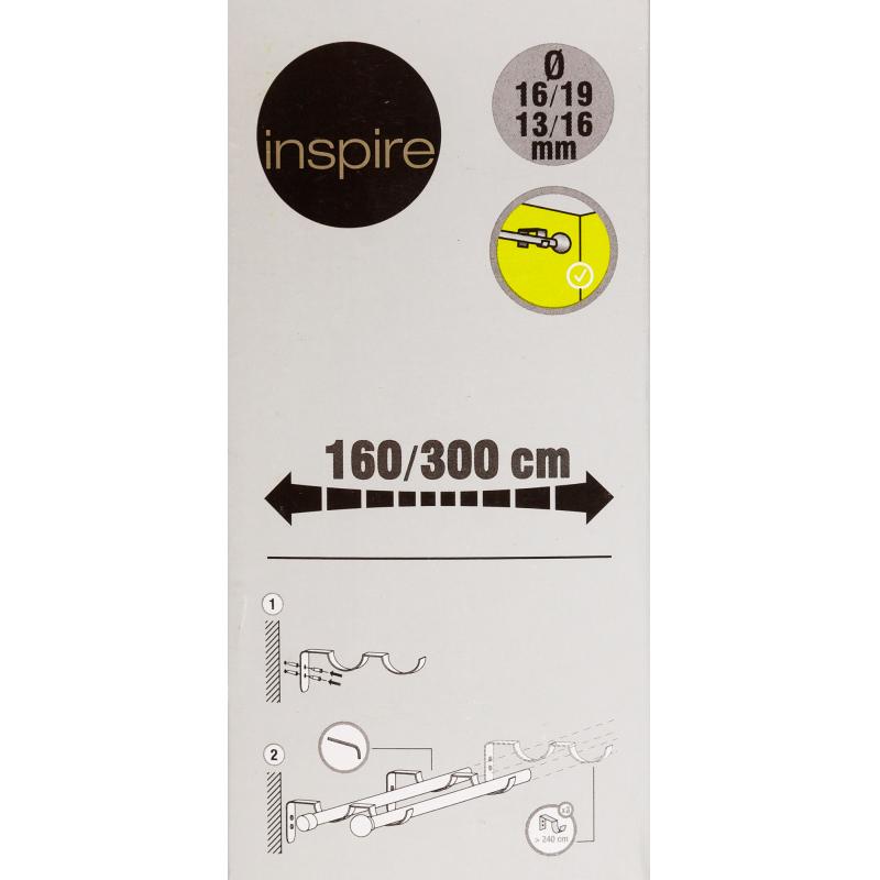 Карниз двухрядный раздвижной Inspire «Трапеция», 160-300 см, цвет белый