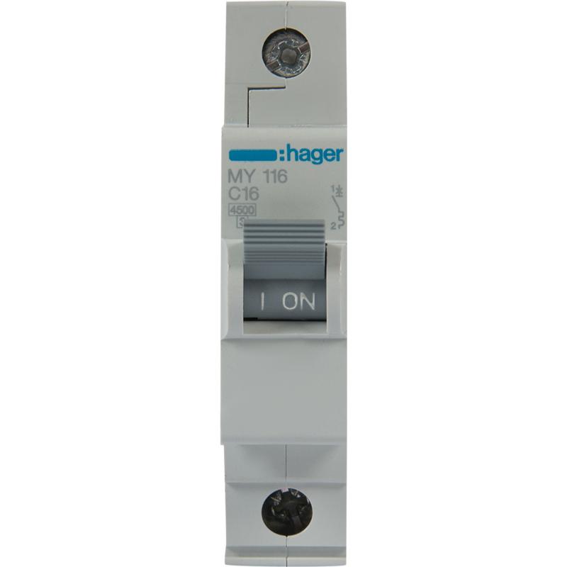 Автоматический выключатель Hager MY116 1P C16 А 4.5 кА