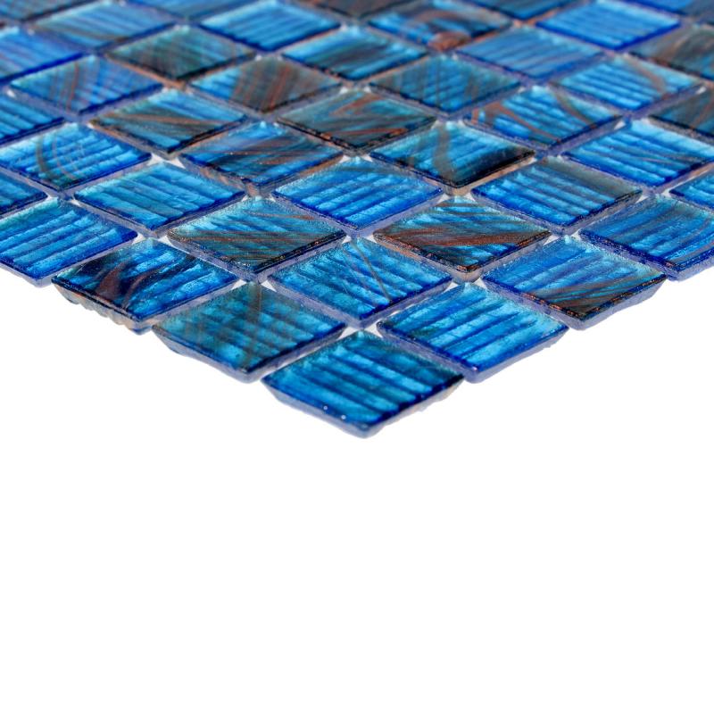 Мозаика стеклянная Artens Swam 32.7х32.7 см цвет сине-золотой