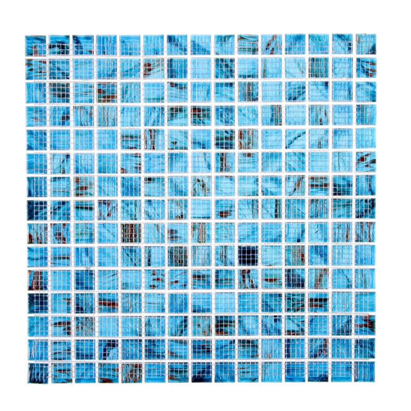 Мозаика стеклянная Artens Swam 32.7x32.7 см цвет сине-золотой