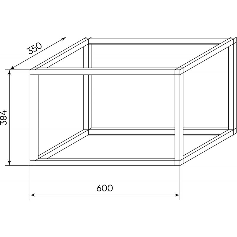 Полка-каркас для кухни 38.4x35x60 см алюминий/стекло