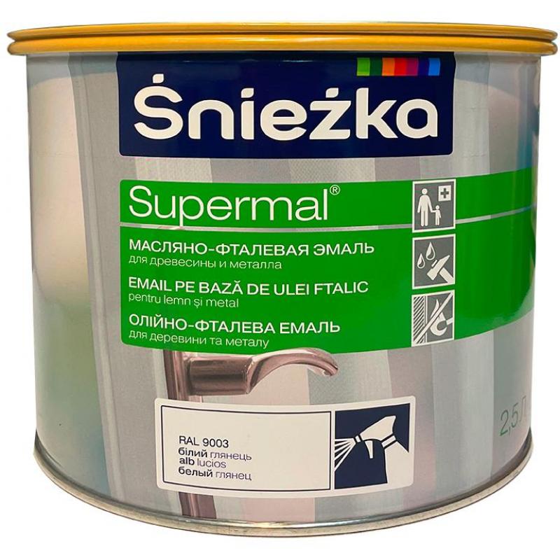 Эмаль Sniezka Supermal жылтыр түсі ақ 2.5 л