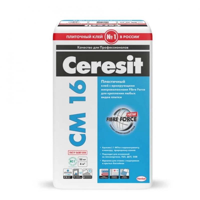 Клей для плитки Ceresit CM 16 эластичный 25 кг