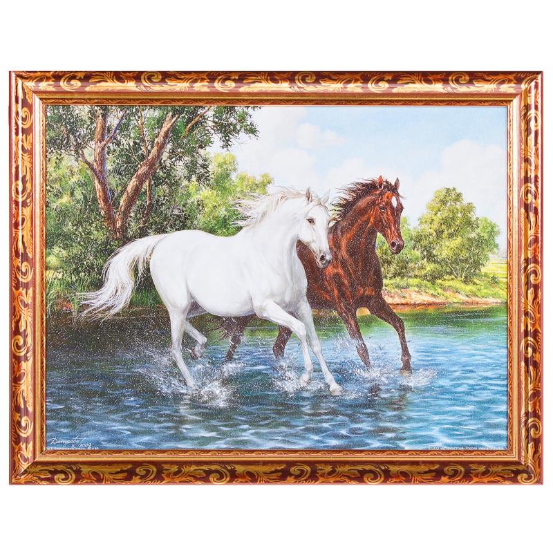 Постер в раме «Две лошади» 30х40 см