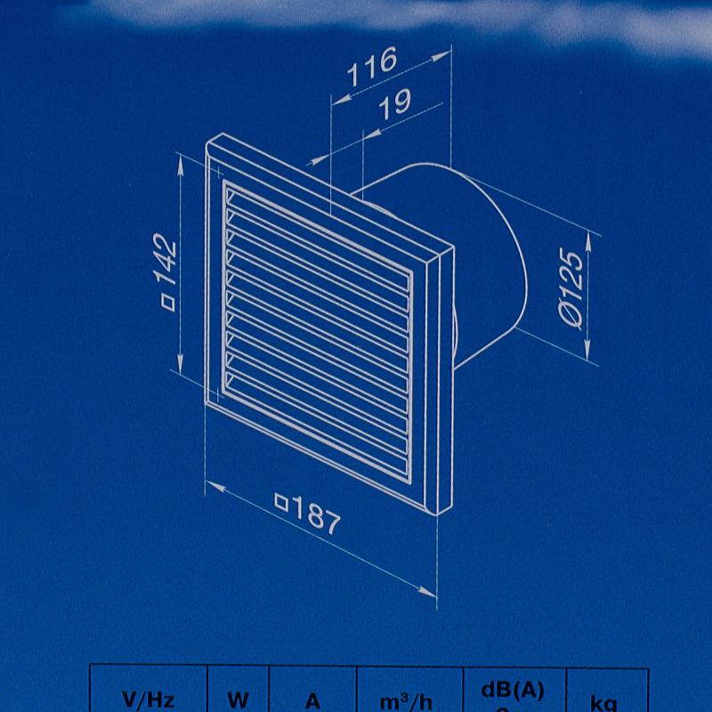 Вентилятор осевой вытяжной Вентс D125 мм 35 дБ 180 м³/ч цвет белый