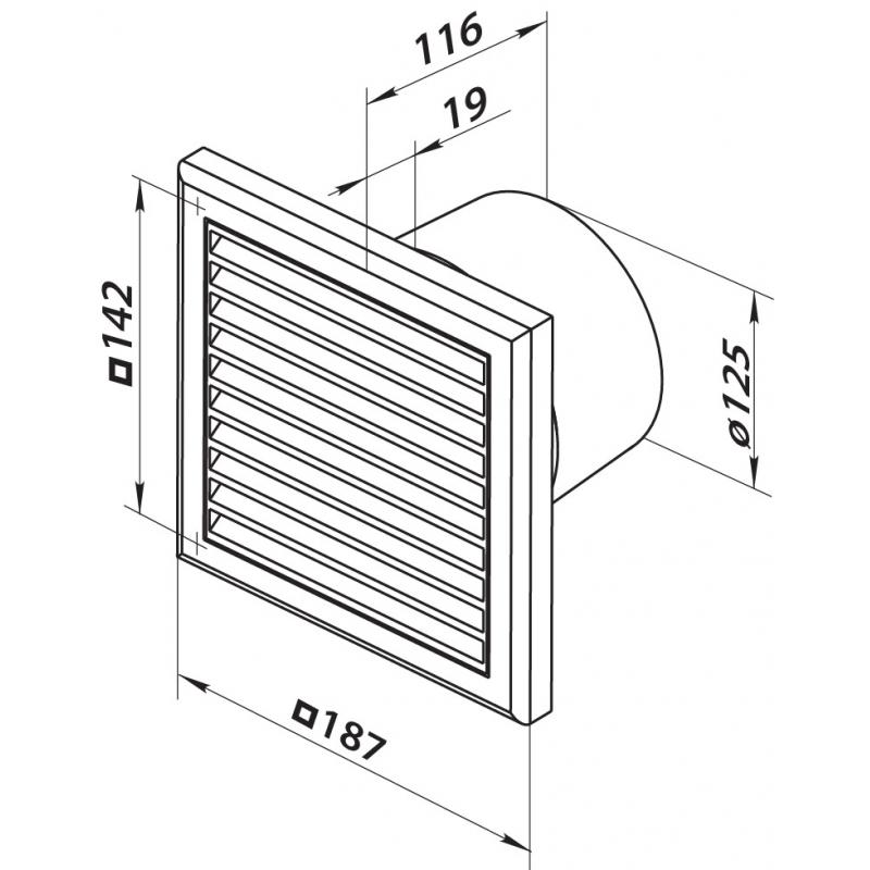 Вентилятор осевой вытяжной Вентс D125 мм 35 дБ 180 м³/ч цвет белый