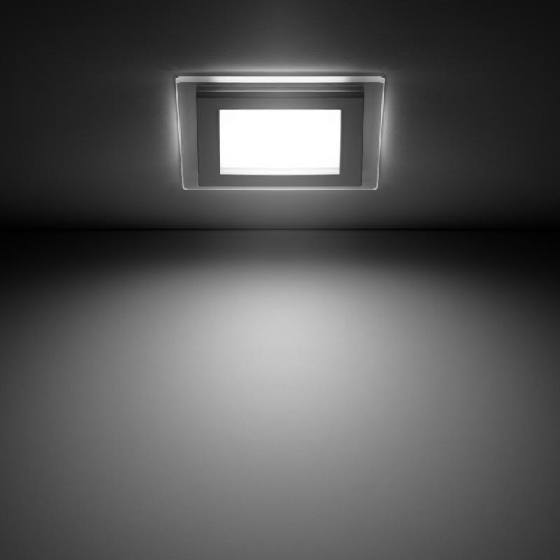 Светильник встраиваемый светодиодный квадратный Gauss 6 Вт стекло свет нейтральный