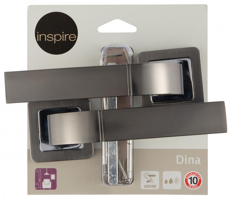 Дверные ручки Inspire Dina без запирания алюминий 136 мм цвет черный